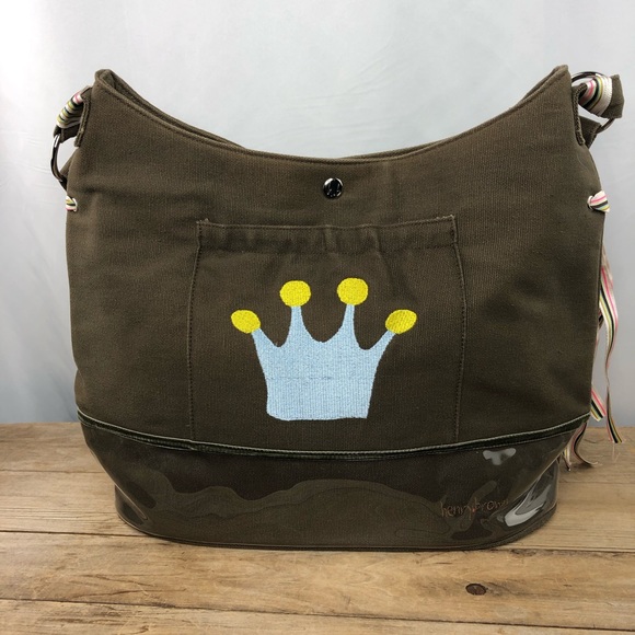Henry Brown Handbags - Henry Brown large baby diaper bag with embroidered crown